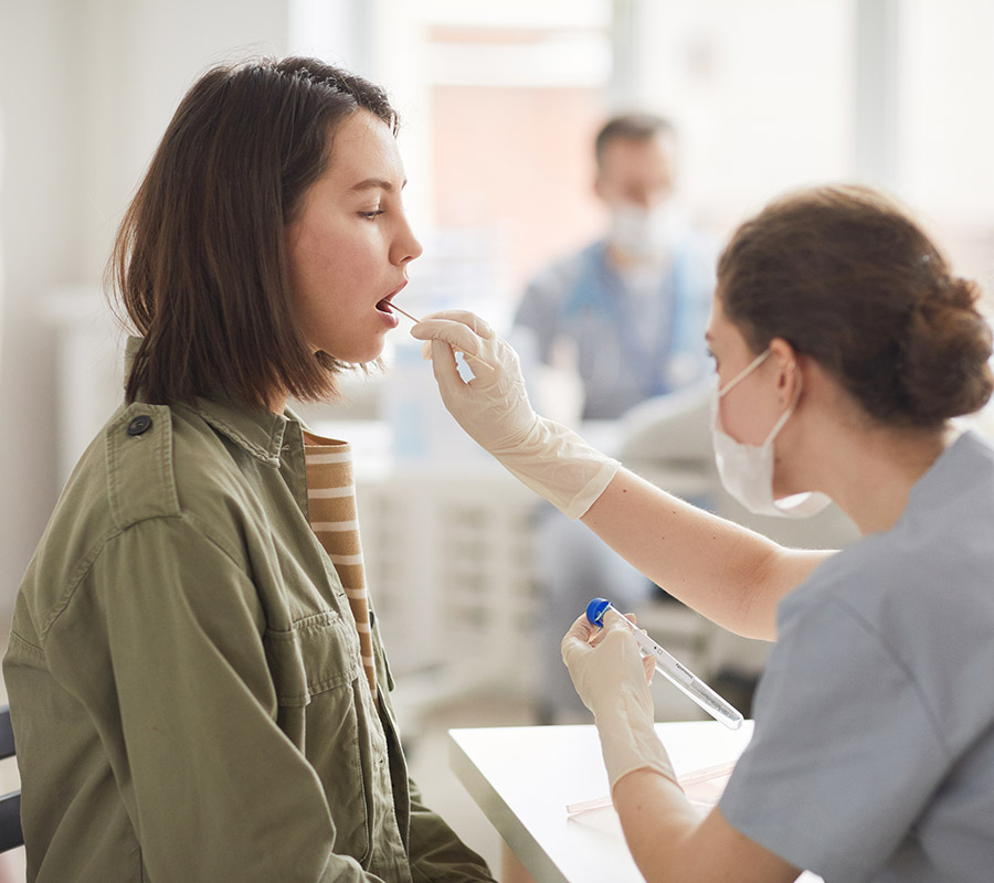 Nurse Taking Covid Test